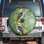 Aussie Kokaburra Golden Wattle Spare Tire Cover Aboriginal with National Color