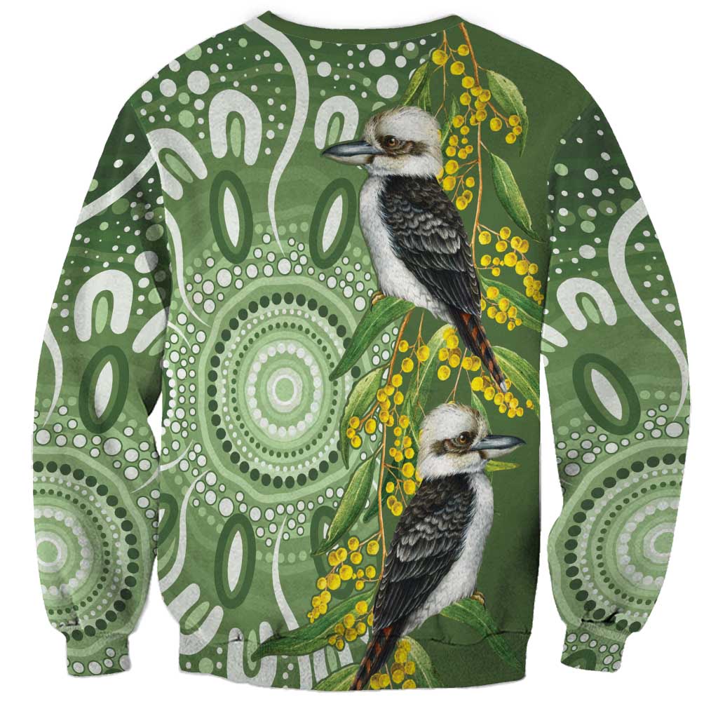 Aussie Kokaburra Golden Wattle Sweatshirt Aboriginal with National Color
