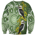 Aussie Kokaburra Golden Wattle Sweatshirt Aboriginal with National Color