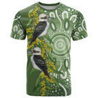 Aussie Kokaburra Golden Wattle T Shirt Aboriginal with National Color