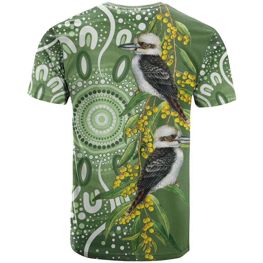 Aussie Kokaburra Golden Wattle T Shirt Aboriginal with National Color