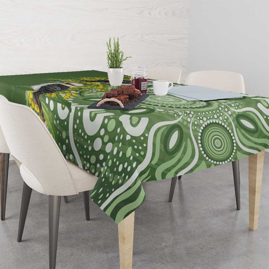 Aussie Kokaburra Golden Wattle Tablecloth Aboriginal with National Color