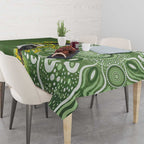Aussie Kokaburra Golden Wattle Tablecloth Aboriginal with National Color
