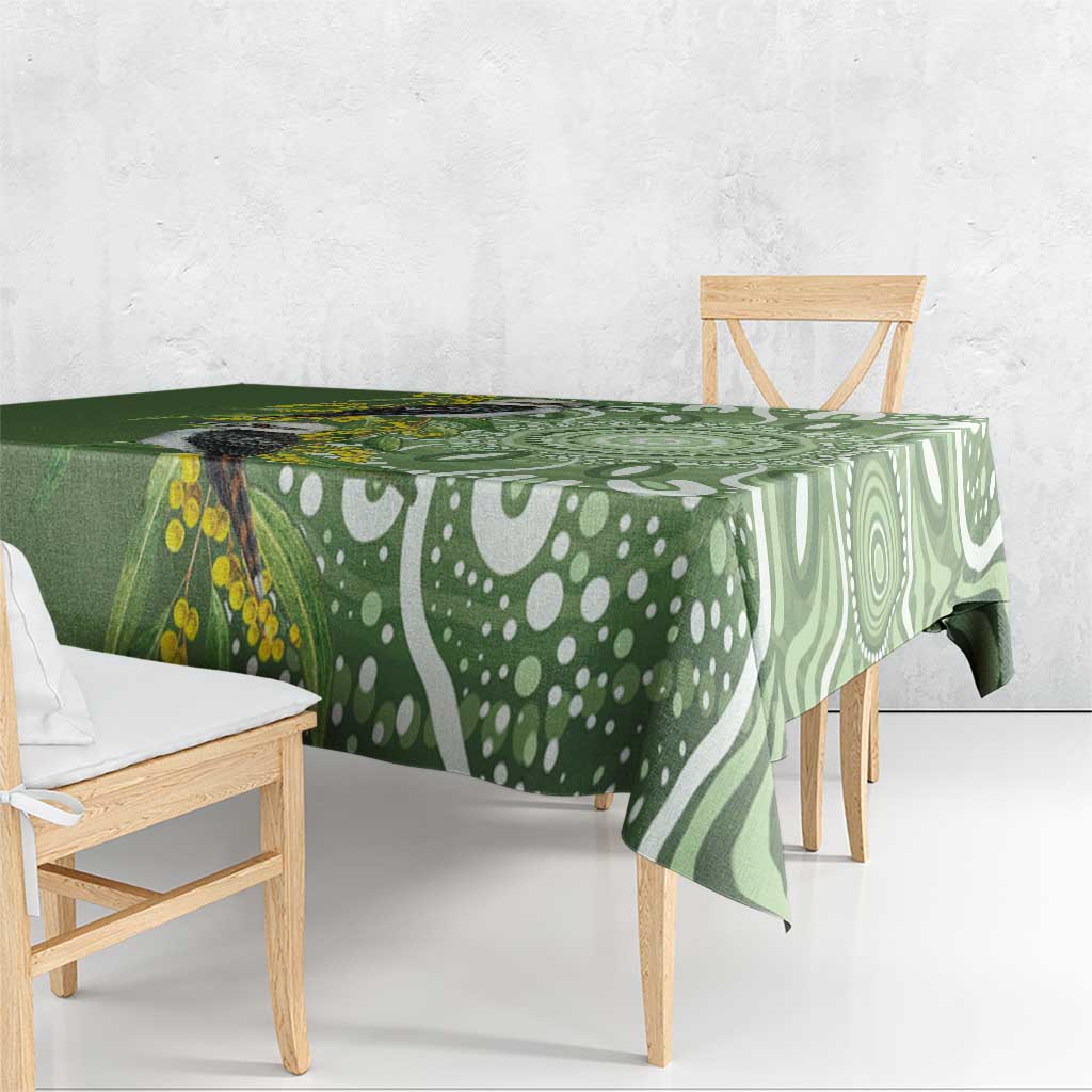 Aussie Kokaburra Golden Wattle Tablecloth Aboriginal with National Color