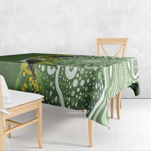 Aussie Kokaburra Golden Wattle Tablecloth Aboriginal with National Color