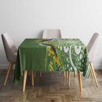 Aussie Kokaburra Golden Wattle Tablecloth Aboriginal with National Color