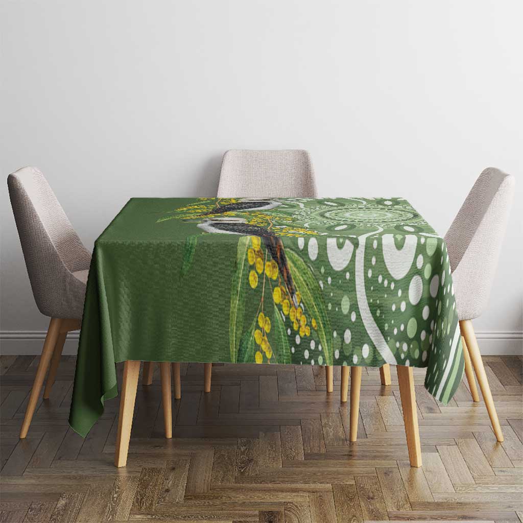 Aussie Kokaburra Golden Wattle Tablecloth Aboriginal with National Color