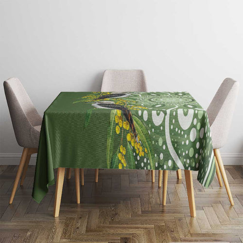 Aussie Kokaburra Golden Wattle Tablecloth Aboriginal with National Color
