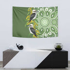 Aussie Kokaburra Golden Wattle Tapestry Aboriginal with National Color