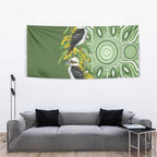 Aussie Kokaburra Golden Wattle Tapestry Aboriginal with National Color