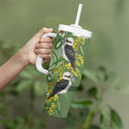 Aussie Kokaburra Golden Wattle Tumbler With Handle Aboriginal with National Color