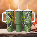 Aussie Kokaburra Golden Wattle Tumbler With Handle Aboriginal with National Color