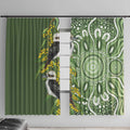Aussie Kokaburra Golden Wattle Window Curtain Aboriginal with National Color