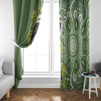 Aussie Kokaburra Golden Wattle Window Curtain Aboriginal with National Color
