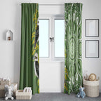 Aussie Kokaburra Golden Wattle Window Curtain Aboriginal with National Color