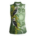 Aussie Kokaburra Golden Wattle Women Sleeveless Polo Shirt Aboriginal with National Color