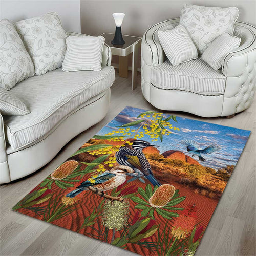 Australia Native Bird Uluru Ayers Rock Area Rug