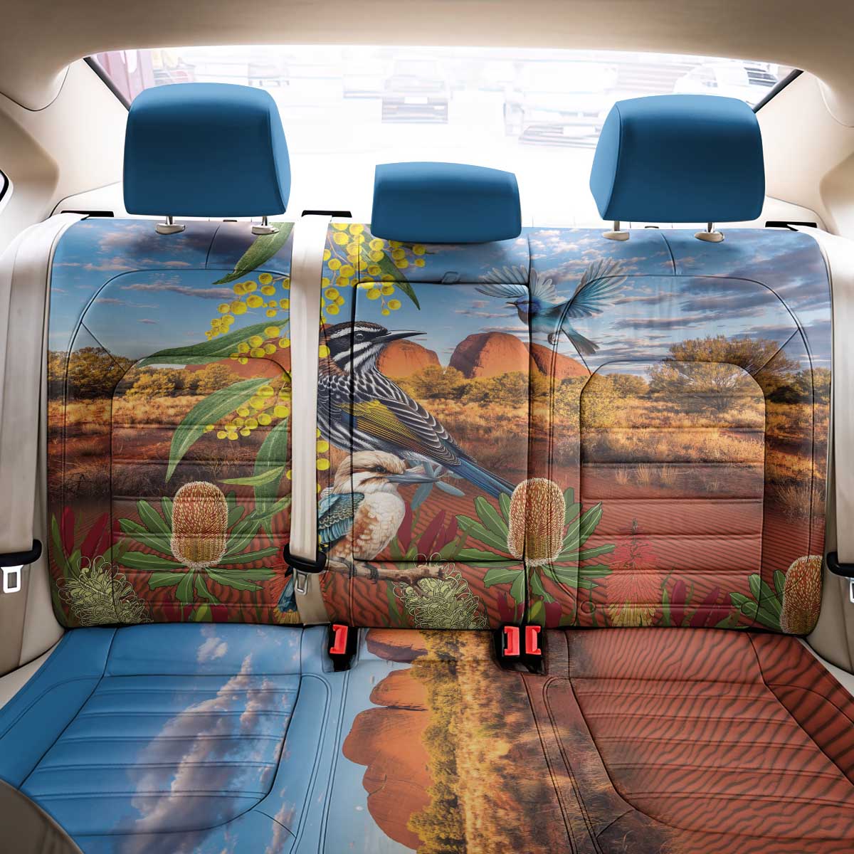 Australia Native Bird Uluru Ayers Rock Back Car Seat Cover