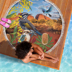 Australia Native Bird Uluru Ayers Rock Beach Blanket