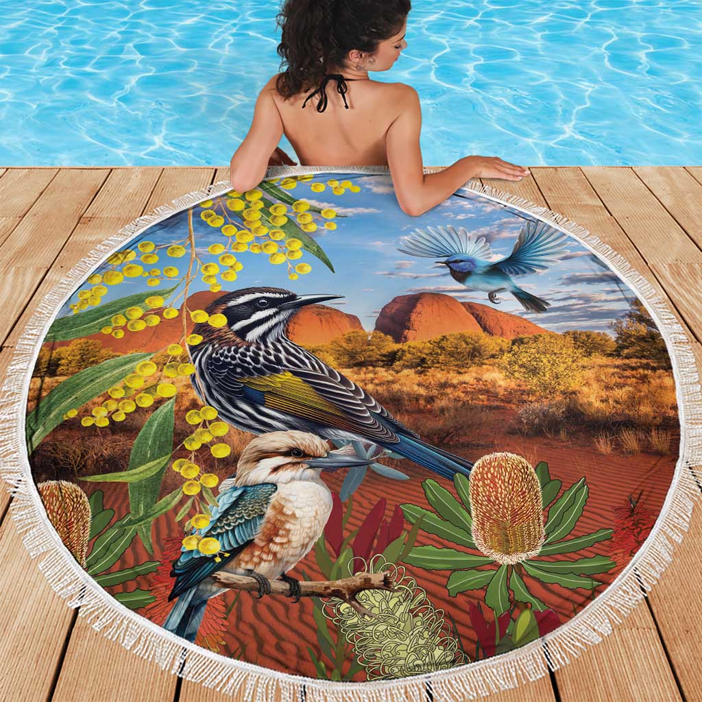 Australia Native Bird Uluru Ayers Rock Beach Blanket