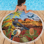 Australia Native Bird Uluru Ayers Rock Beach Blanket