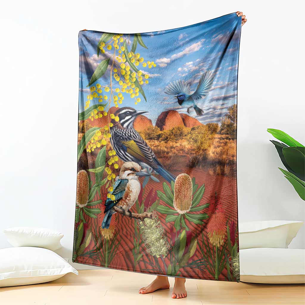 Australia Native Bird Uluru Ayers Rock Blanket