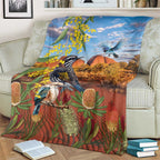 Australia Native Bird Uluru Ayers Rock Blanket