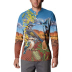 Australia Native Bird Uluru Ayers Rock Button Sweatshirt