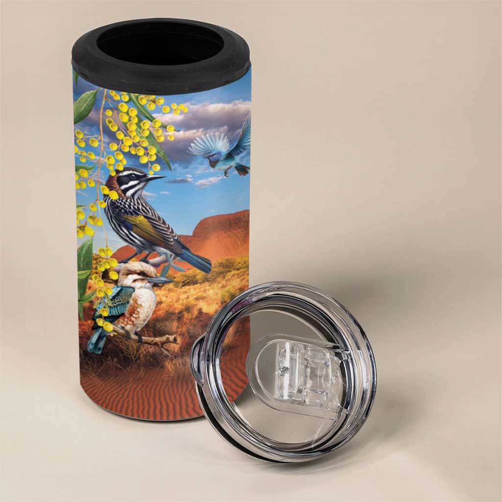 Australia Native Bird Uluru Ayers Rock 4 in 1 Can Cooler Tumbler