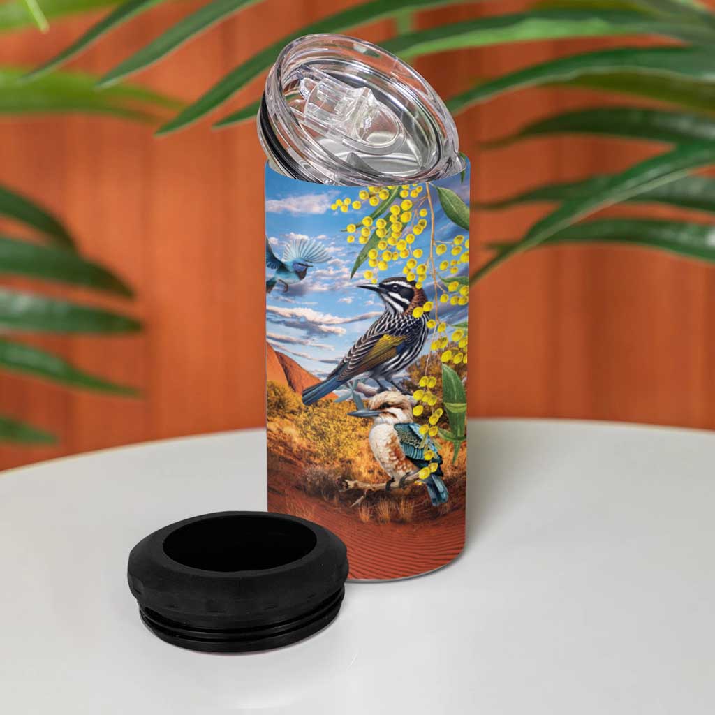 Australia Native Bird Uluru Ayers Rock 4 in 1 Can Cooler Tumbler