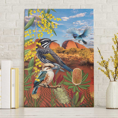 Australia Native Bird Uluru Ayers Rock Canvas Wall Art