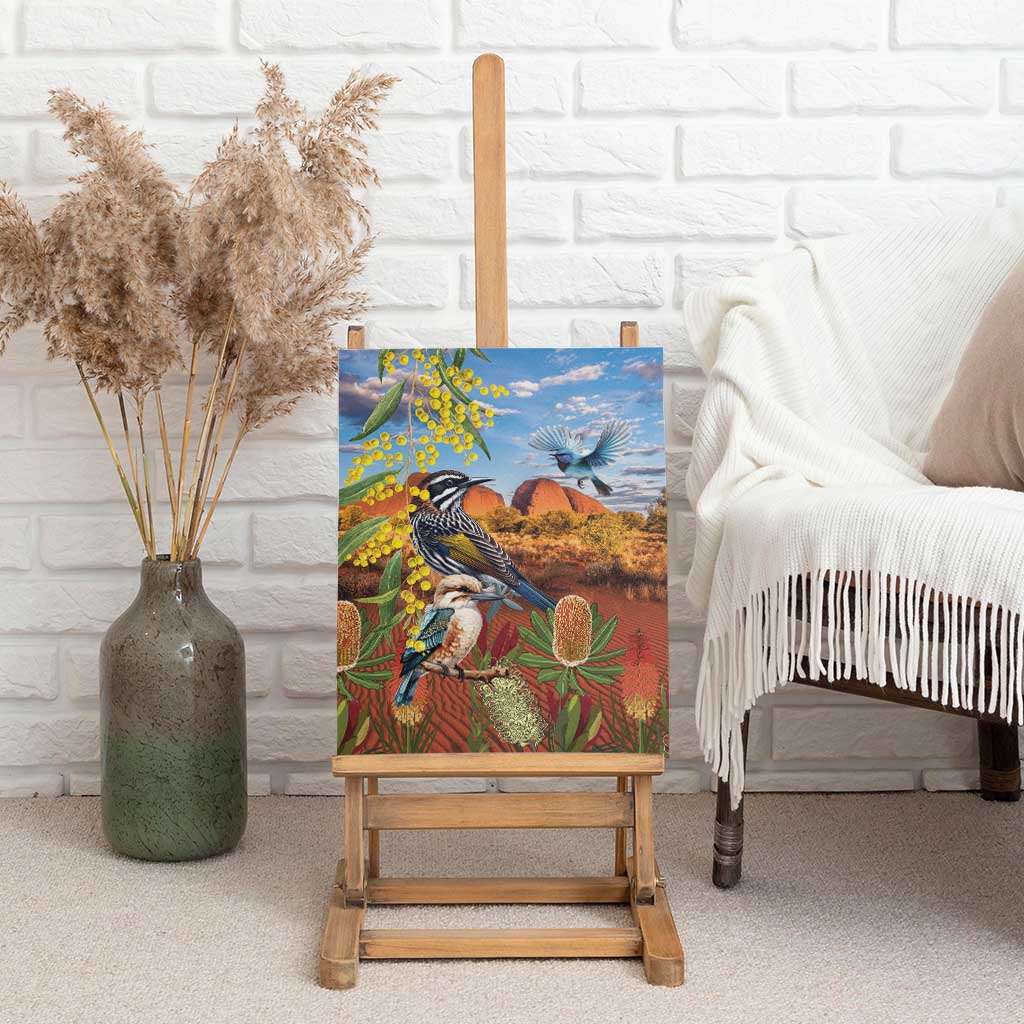 Australia Native Bird Uluru Ayers Rock Canvas Wall Art