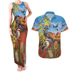 Australia Native Bird Uluru Ayers Rock Couples Matching Tank Maxi Dress and Hawaiian Shirt