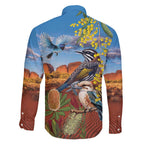 Australia Native Bird Uluru Ayers Rock Family Matching Off Shoulder Short Dress and Hawaiian Shirt