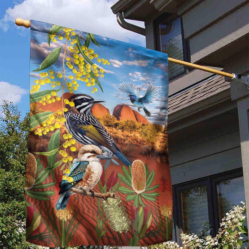 Australia Native Bird Uluru Ayers Rock Garden Flag