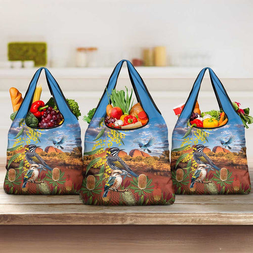 Australia Native Bird Uluru Ayers Rock Grocery Bag