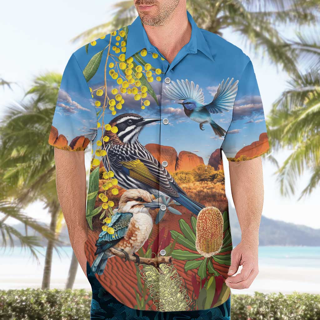 Australia Native Bird Uluru Ayers Rock Hawaiian Shirt