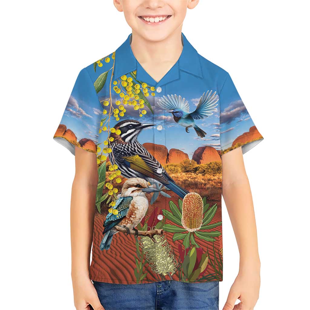Australia Native Bird Uluru Ayers Rock Hawaiian Shirt