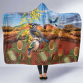 Australia Native Bird Uluru Ayers Rock Hooded Blanket