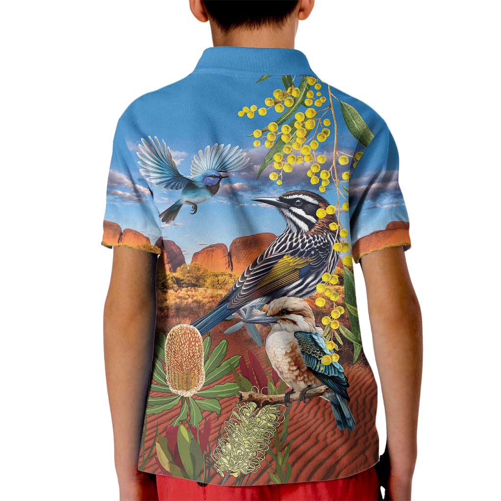 Australia Native Bird Uluru Ayers Rock Kid Polo Shirt