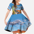 Australia Native Bird Uluru Ayers Rock Kid Short Sleeve Dress