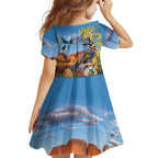 Australia Native Bird Uluru Ayers Rock Kid Short Sleeve Dress