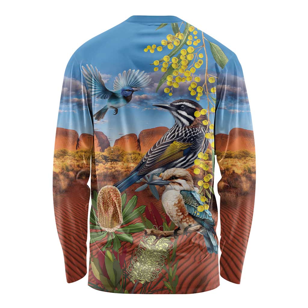 Australia Native Bird Uluru Ayers Rock Long Sleeve Shirt