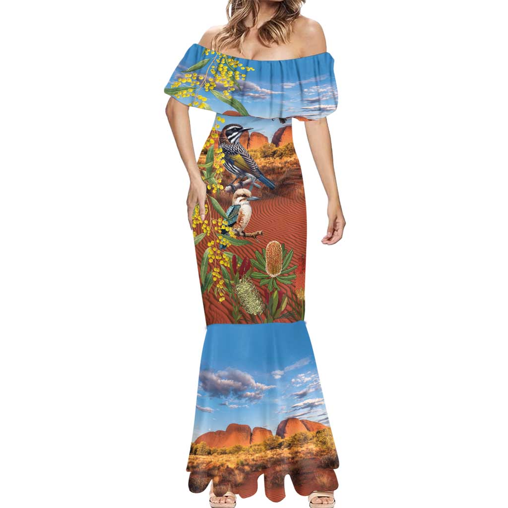 Australia Native Bird Uluru Ayers Rock Mermaid Dress