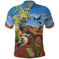 Australia Native Bird Uluru Ayers Rock Polo Shirt