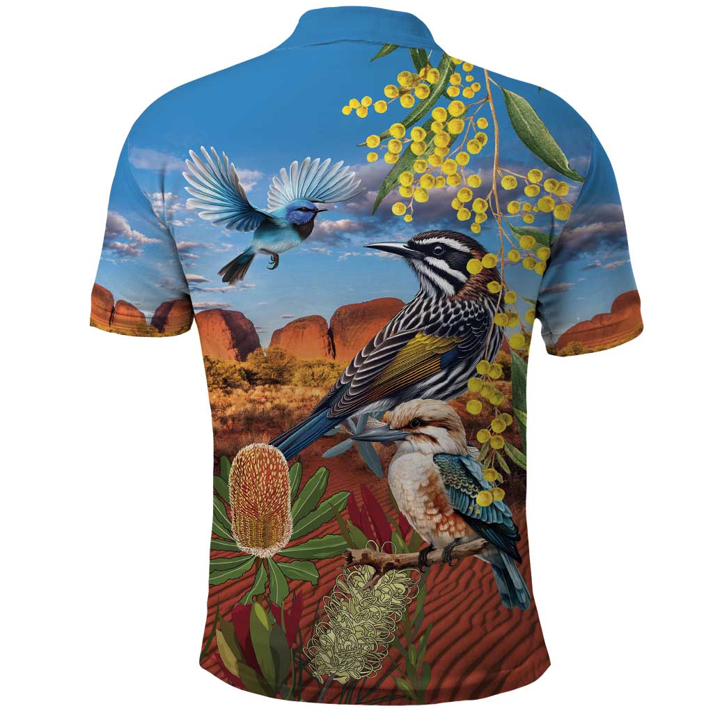 Australia Native Bird Uluru Ayers Rock Polo Shirt