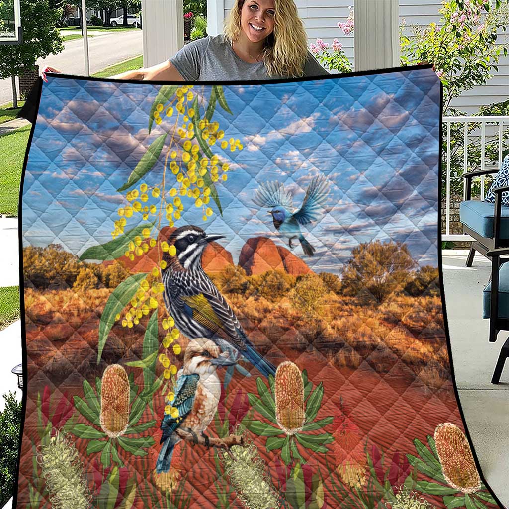 Australia Native Bird Uluru Ayers Rock Quilt