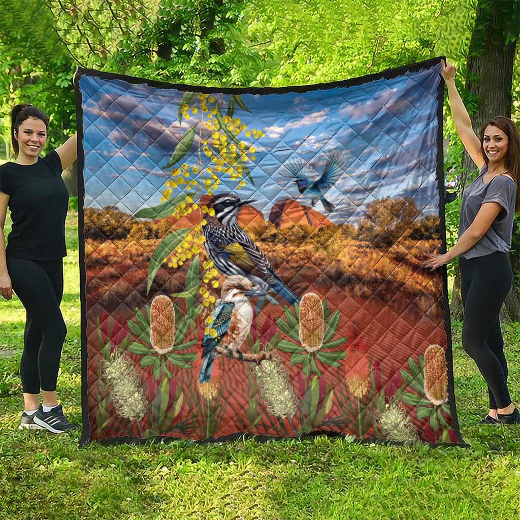 Australia Native Bird Uluru Ayers Rock Quilt