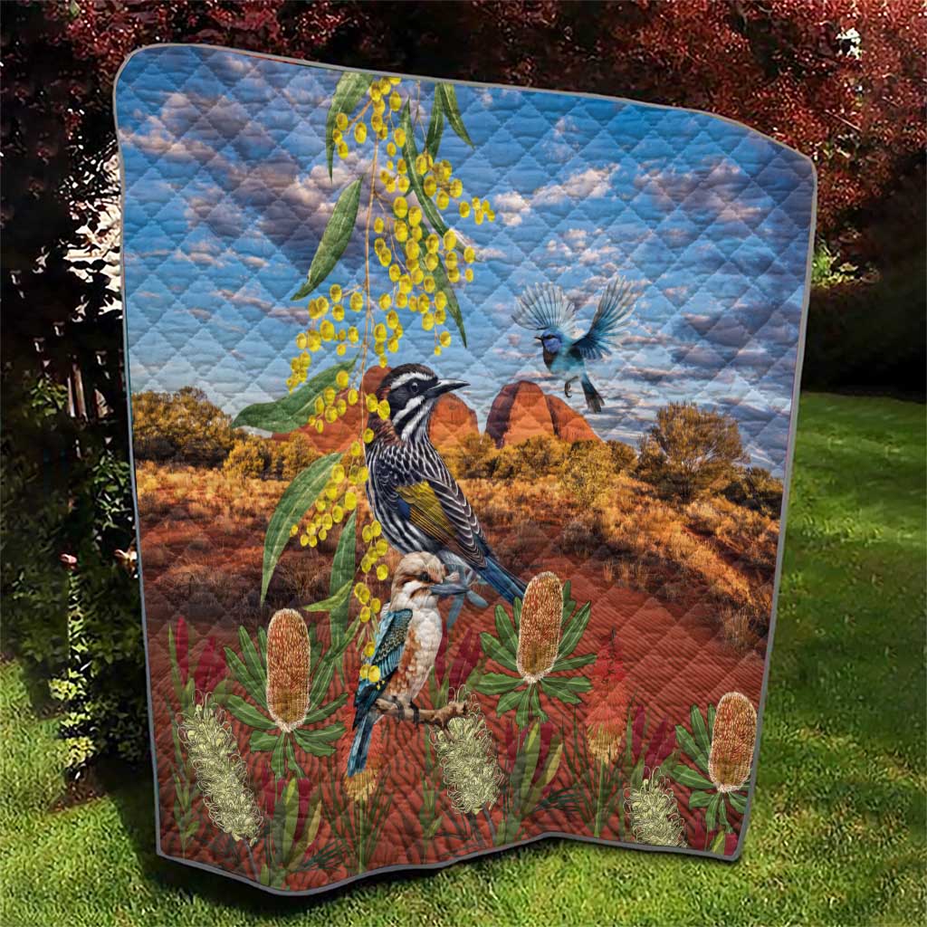Australia Native Bird Uluru Ayers Rock Quilt