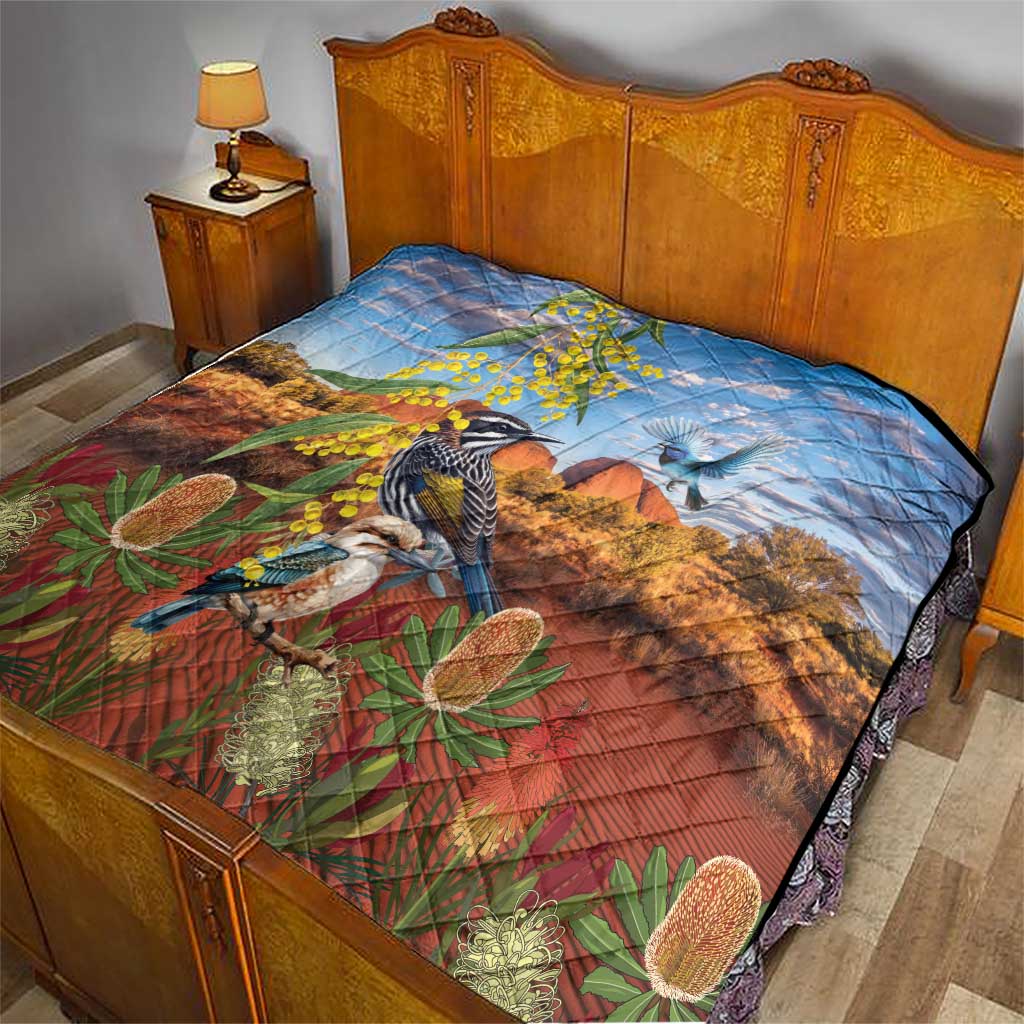 Australia Native Bird Uluru Ayers Rock Quilt